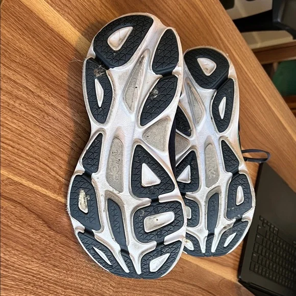 Hoka Bondi 8 Navy and Aqua Athletic Shoes - Picture 6 of 6